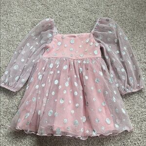 Bonnie Jean Pink Dress with Silver Accents